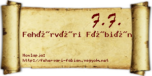Fehérvári Fábián névjegykártya